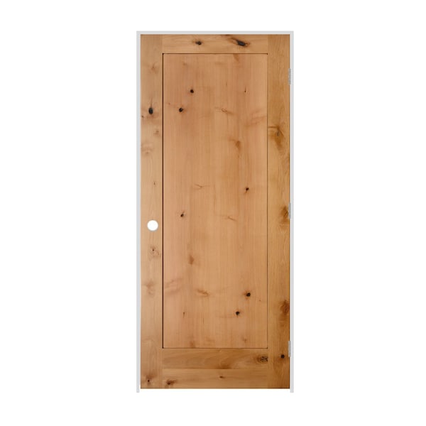 Codel Doors 24" x 80" x 1-3/8" Knotty Alder 1-Panel Interior Shaker 7-1/4" LH Prehung Door w/Satin Nickel Hinges 2068ska8401LH15714 - main